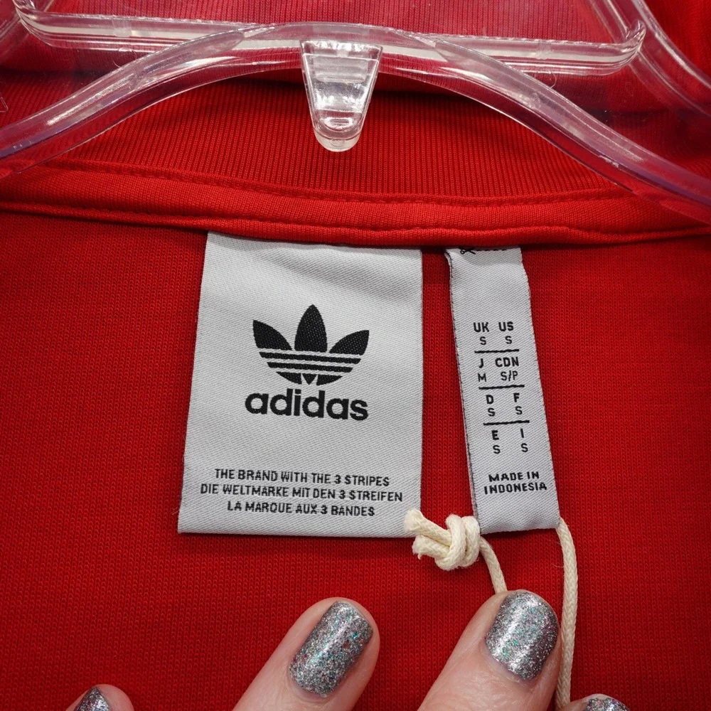 Adidas Originals Mens Funnelneck Track Top Red Quarter Zip Jacket Small NEW